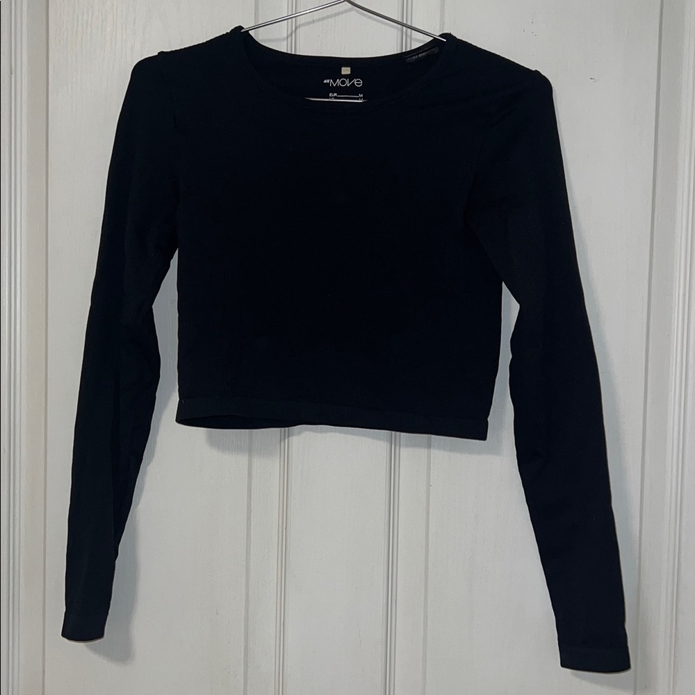 H&M cropped ribbed black long sleeve